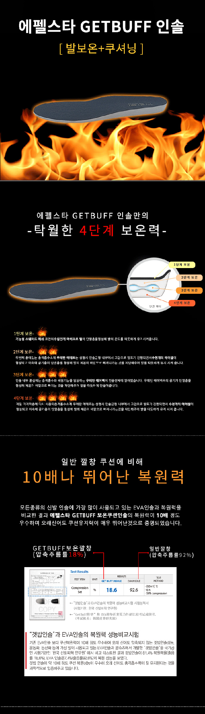 정말 따뜻한 보온 인솔 / 쿠셔닝+보온 기능성