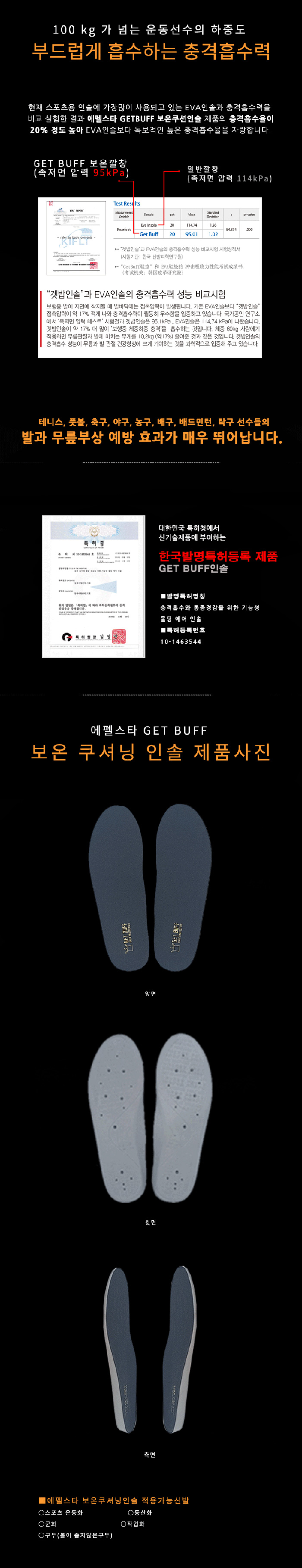 정말 따뜻한 보온 인솔 / 쿠셔닝+보온 기능성