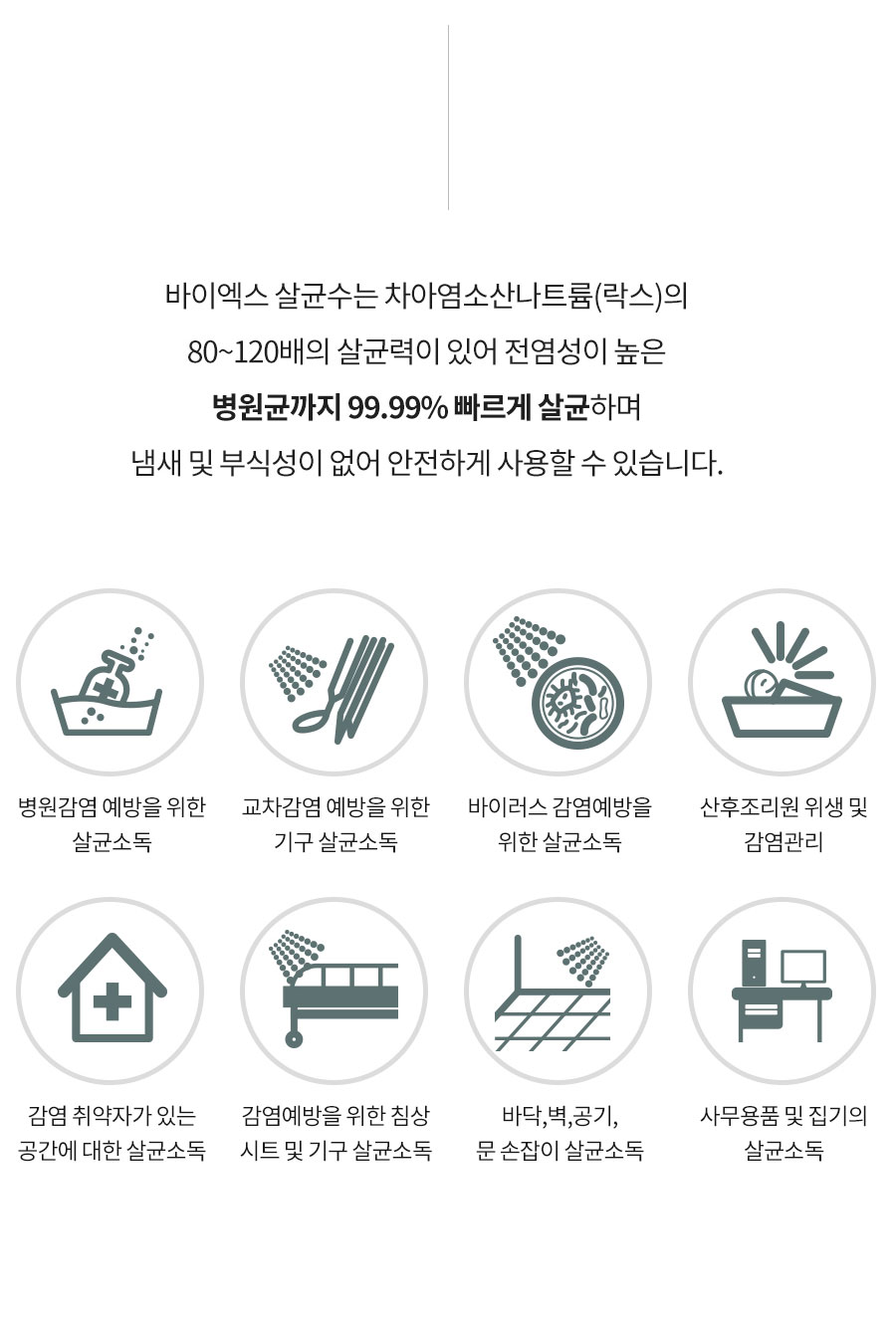 Vi-X 바이엑스 뿌리는 소독살균제 미산성차아염소산수