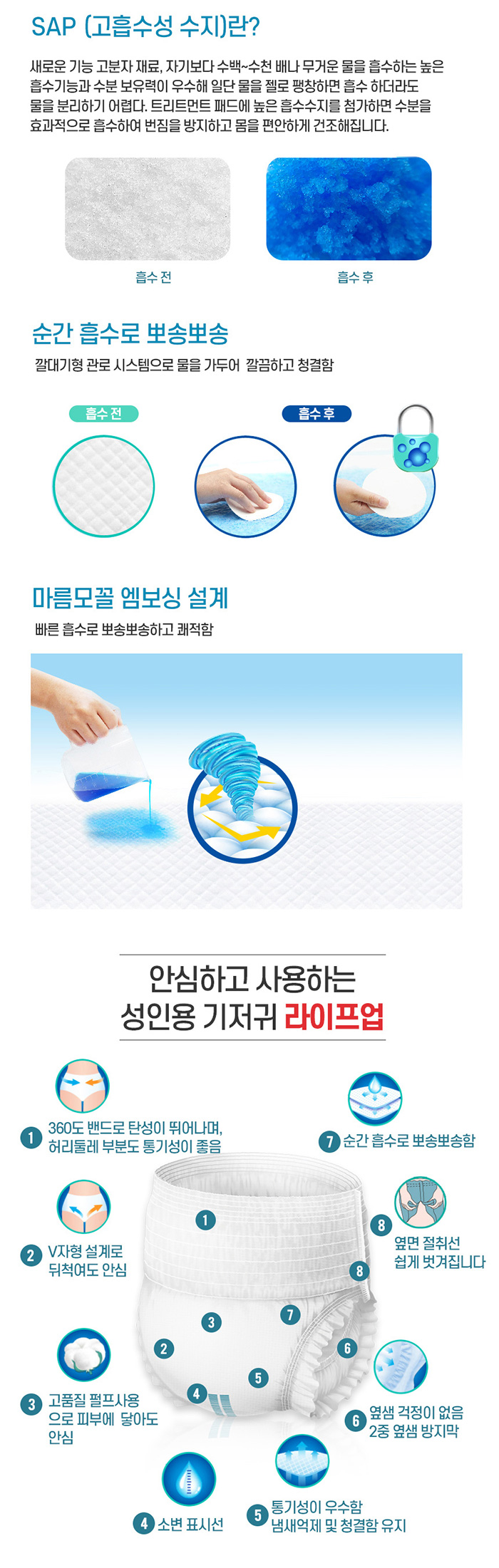 라이프업 성인용기저귀 팬티형 대형
