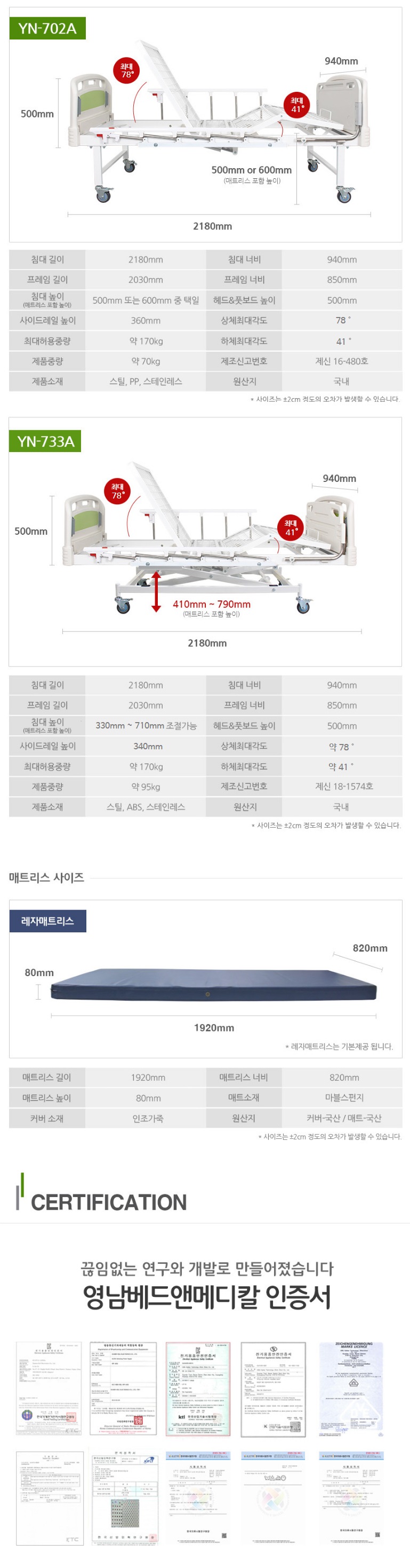 영남베드 전동1모터 전동식 가정용 병원침대
