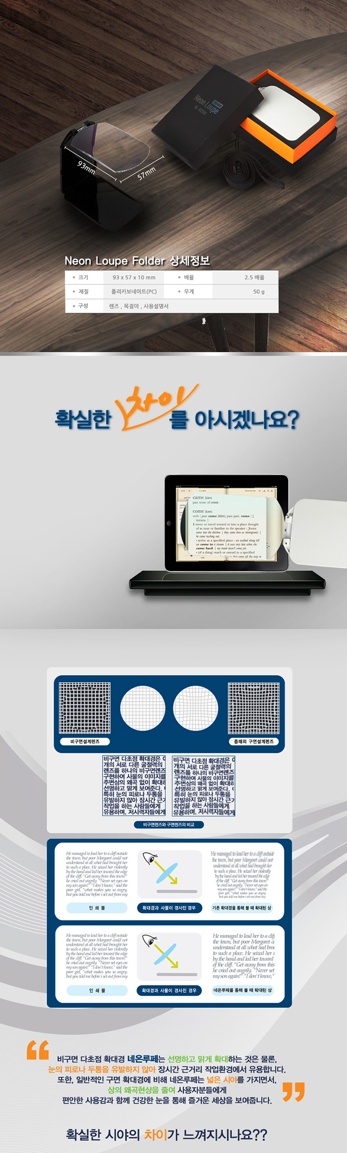 네온루페 비구면 다초점 확대경 폴더형 NL-F2500