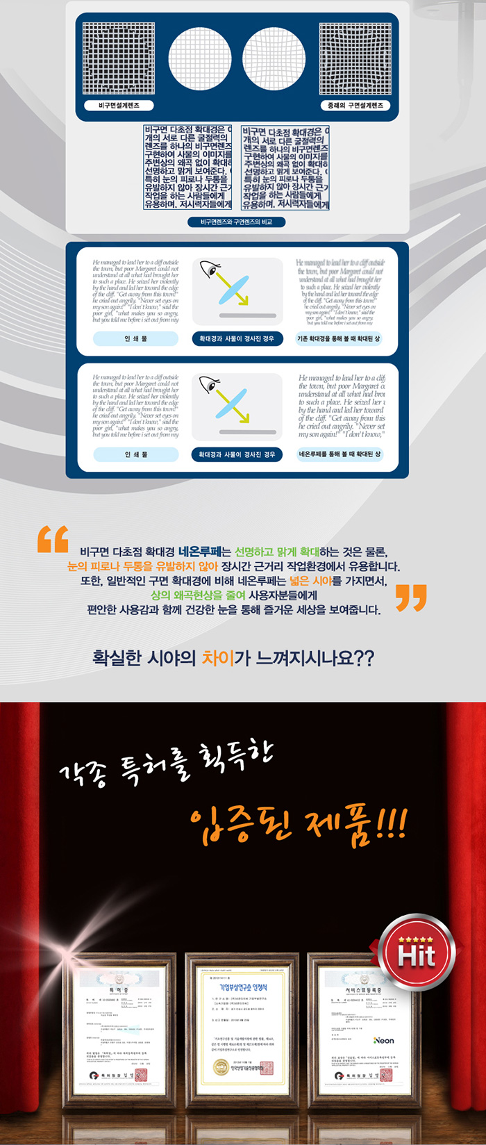 네온루페 비구면 다초점 확대경 스탠드형 NL-S2000